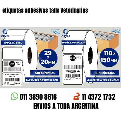 etiquetas adhesivas talle Veterinarias