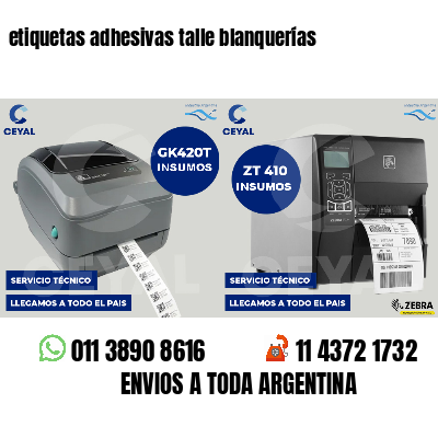etiquetas adhesivas talle blanquerías