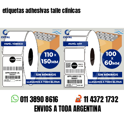 etiquetas adhesivas talle clinicas