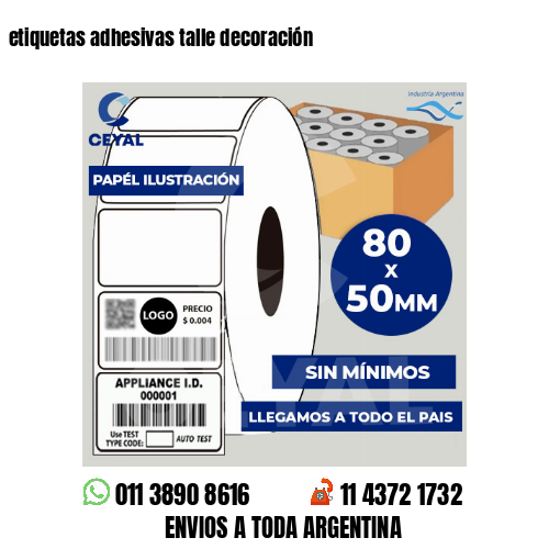 etiquetas adhesivas talle decoración