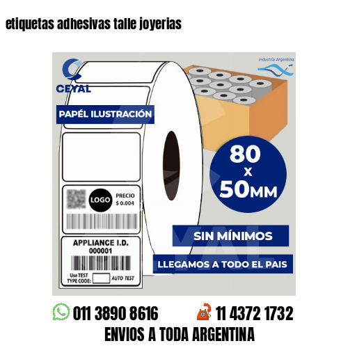 etiquetas adhesivas talle joyerias