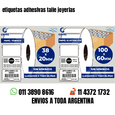etiquetas adhesivas talle joyerias