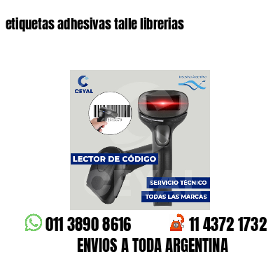 etiquetas adhesivas talle librerias