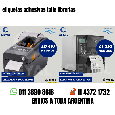 etiquetas adhesivas talle librerias