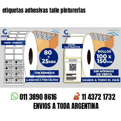 etiquetas adhesivas talle pinturerías