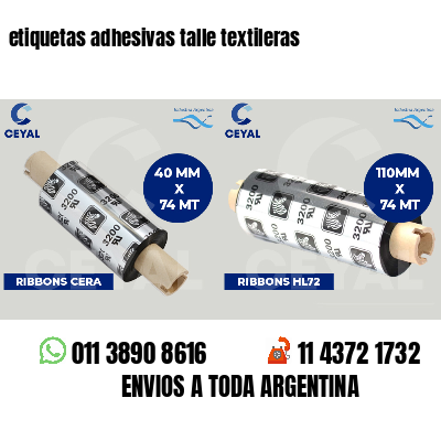 etiquetas adhesivas talle textileras