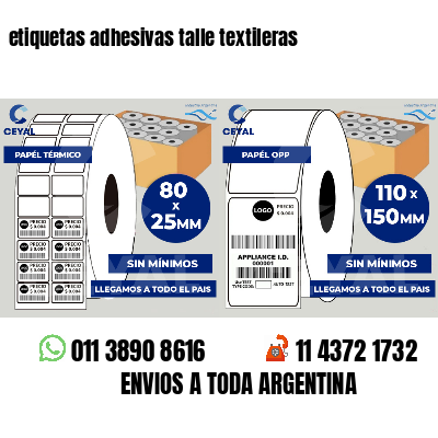 etiquetas adhesivas talle textileras