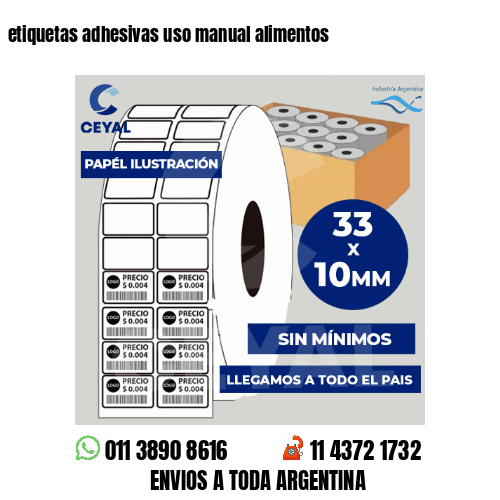 etiquetas adhesivas uso manual alimentos
