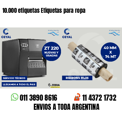 10.000 etiquetas Etiquetas para ropa
