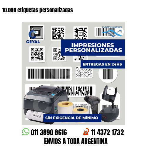 10.000 etiquetas personalizadas