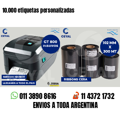 10.000 etiquetas personalizadas