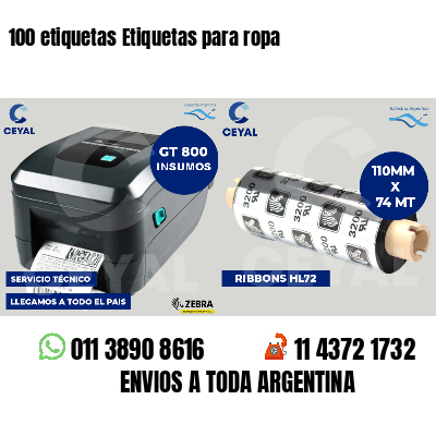 100 etiquetas Etiquetas para ropa