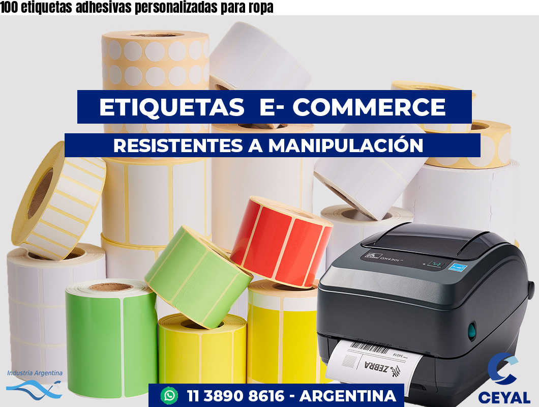 100 etiquetas adhesivas personalizadas para ropa