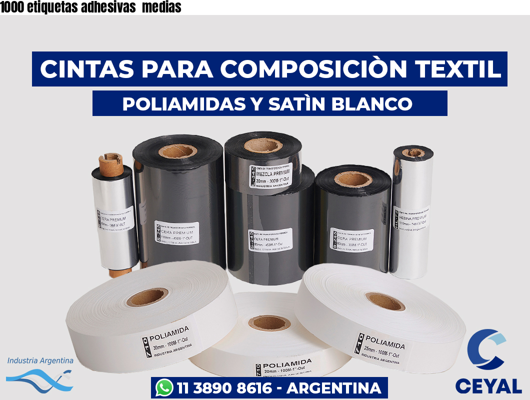 1000 etiquetas adhesivas  medias