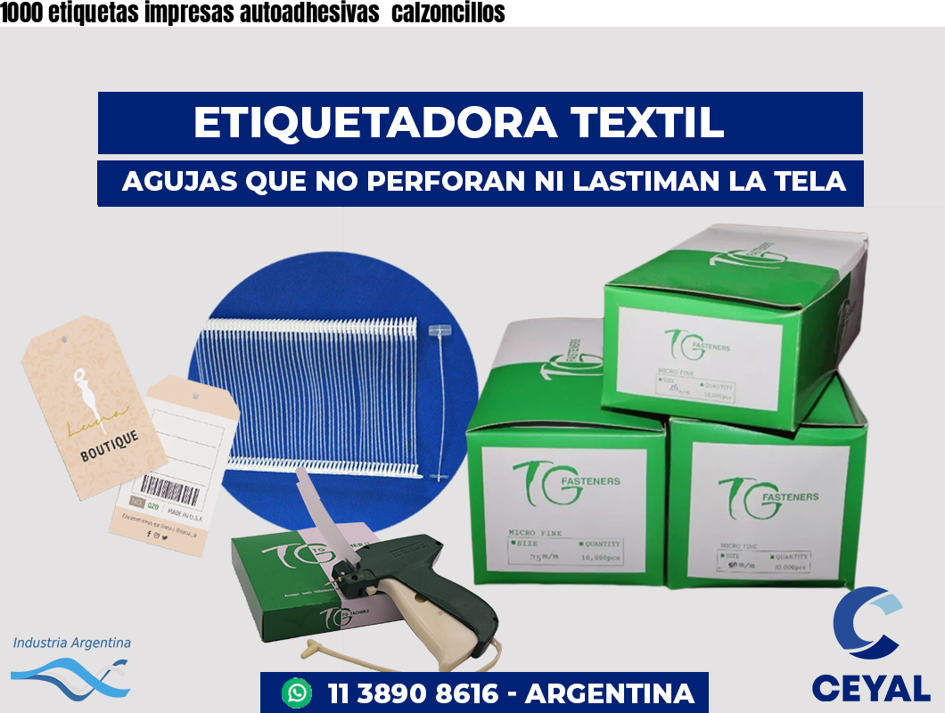 1000 etiquetas impresas autoadhesivas  calzoncillos