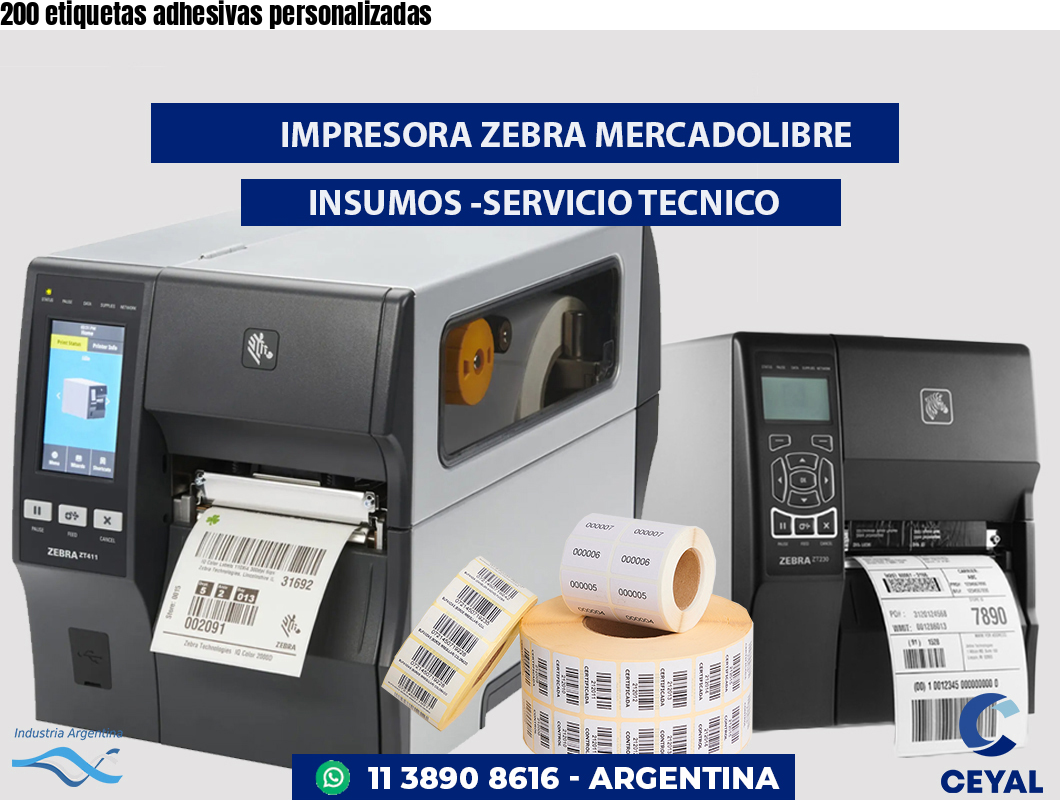 200 etiquetas adhesivas personalizadas