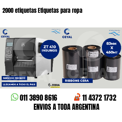 2000 etiquetas Etiquetas para ropa