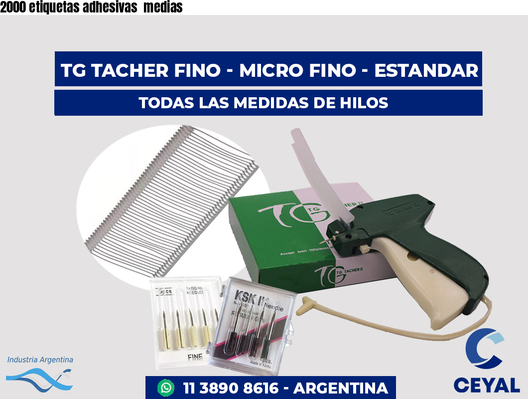 2000 etiquetas adhesivas medias