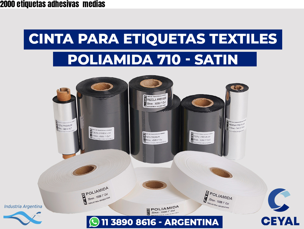 2000 etiquetas adhesivas  medias