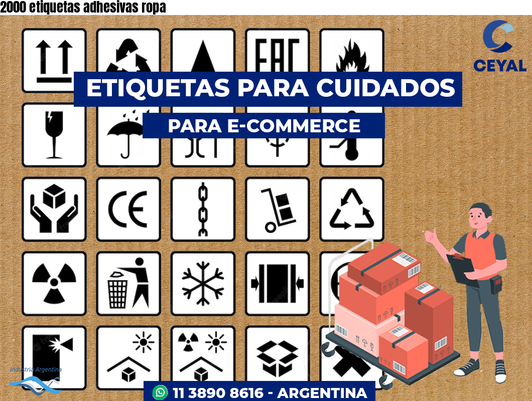 2000 etiquetas adhesivas ropa