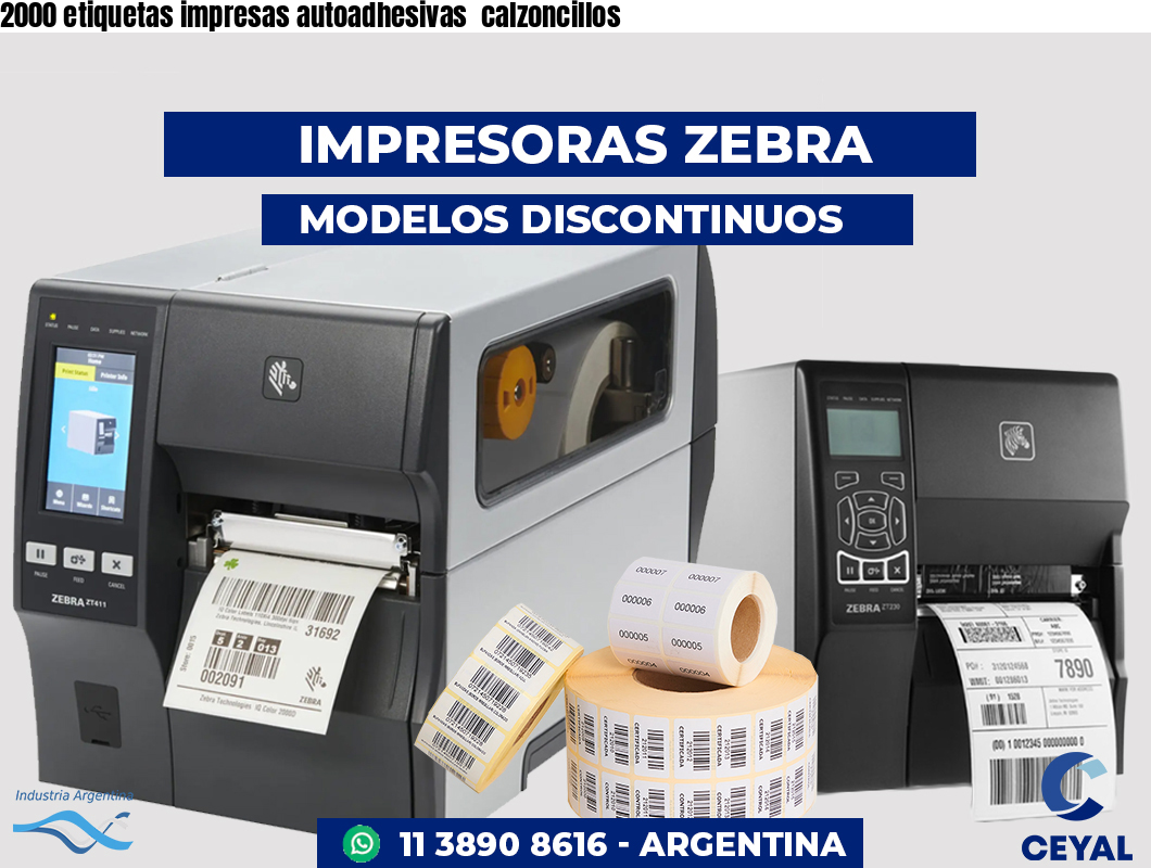 2000 etiquetas impresas autoadhesivas  calzoncillos