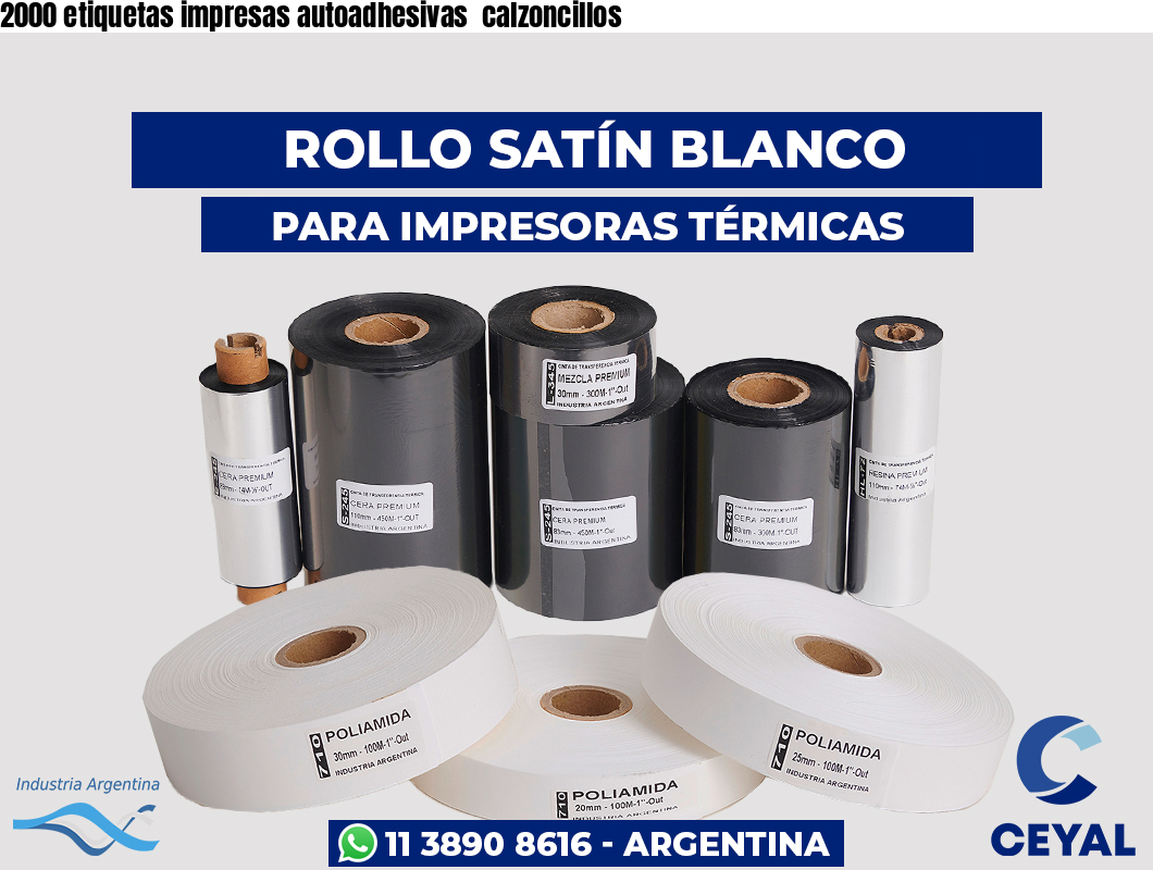 2000 etiquetas impresas autoadhesivas  calzoncillos