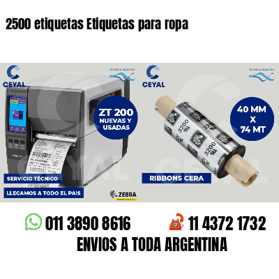 2500 etiquetas Etiquetas para ropa
