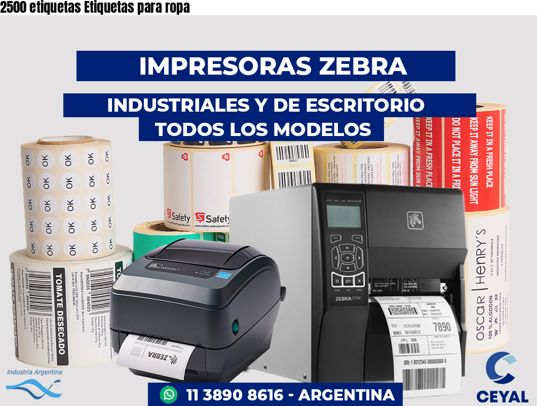 2500 etiquetas Etiquetas para ropa