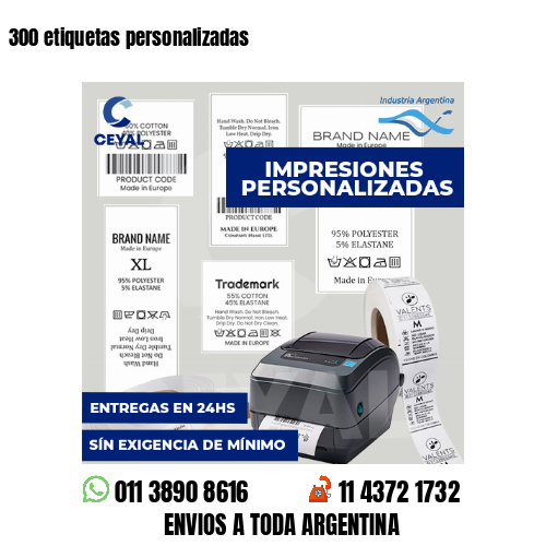 300 etiquetas personalizadas