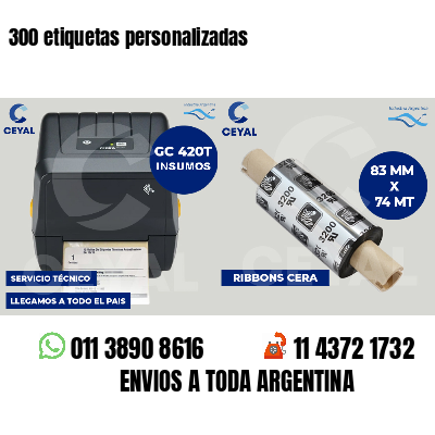 300 etiquetas personalizadas