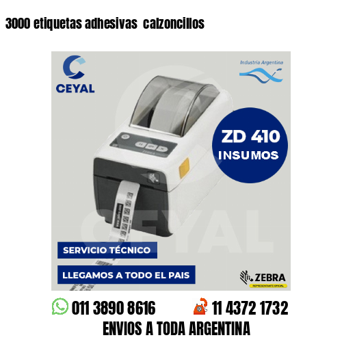 3000 etiquetas adhesivas calzoncillos