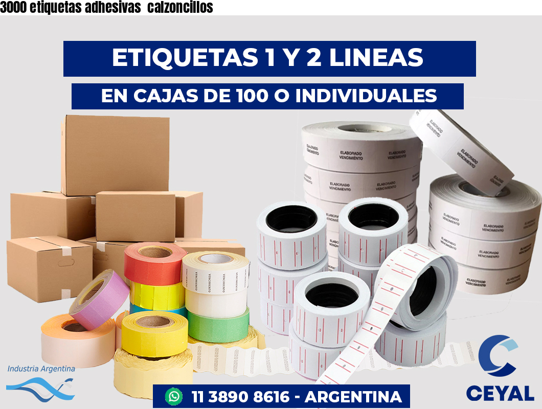 3000 etiquetas adhesivas calzoncillos