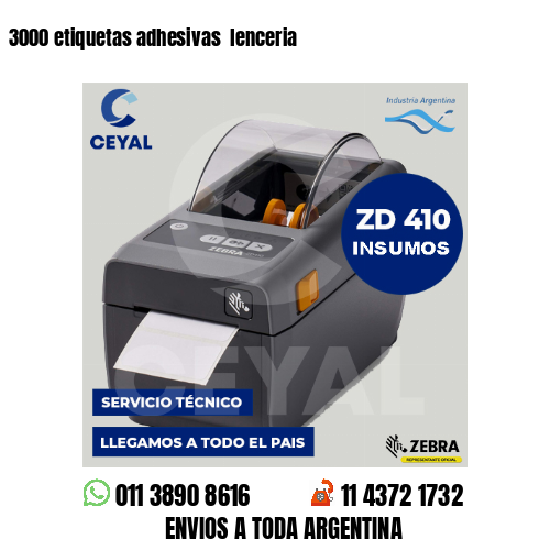 3000 etiquetas adhesivas  lenceria