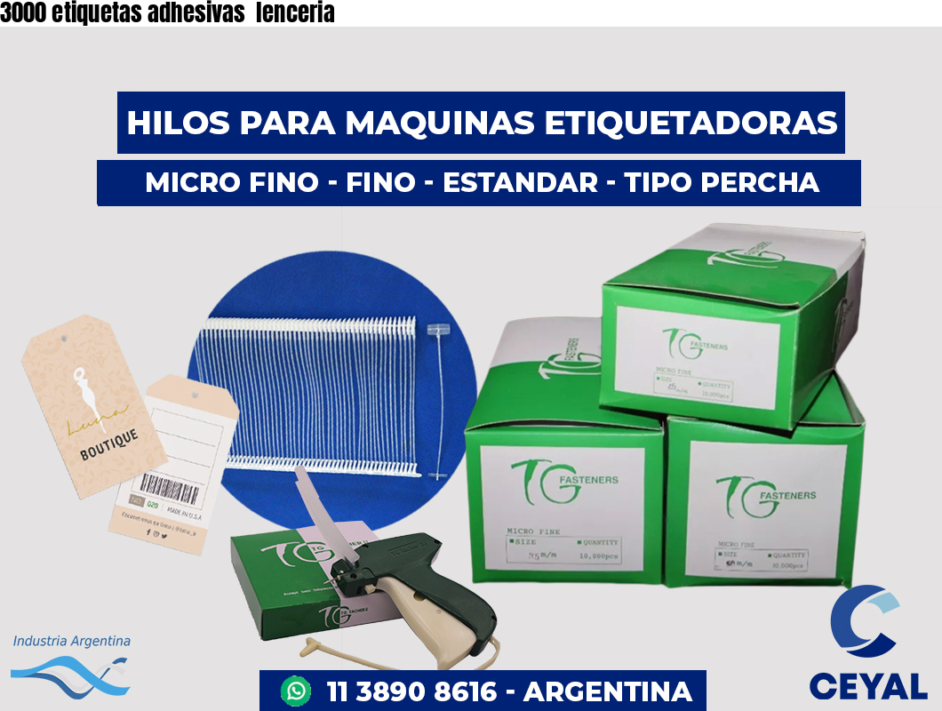 3000 etiquetas adhesivas  lenceria