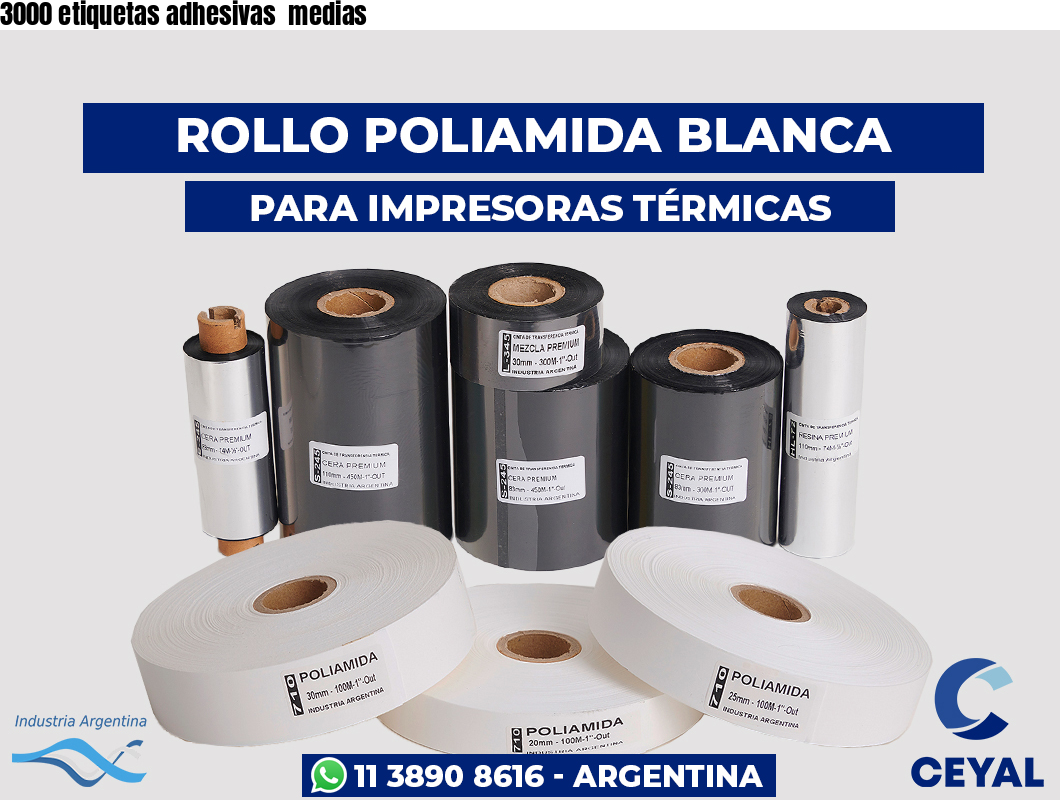 3000 etiquetas adhesivas  medias