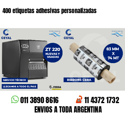 400 etiquetas adhesivas personalizadas