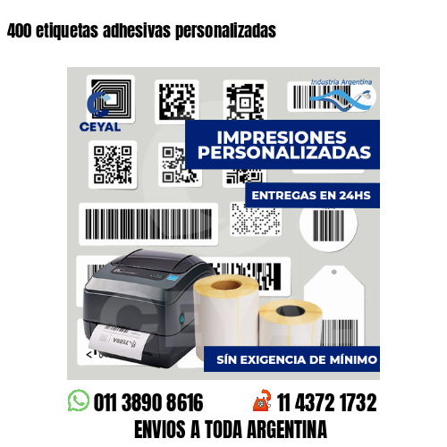 400 etiquetas adhesivas personalizadas