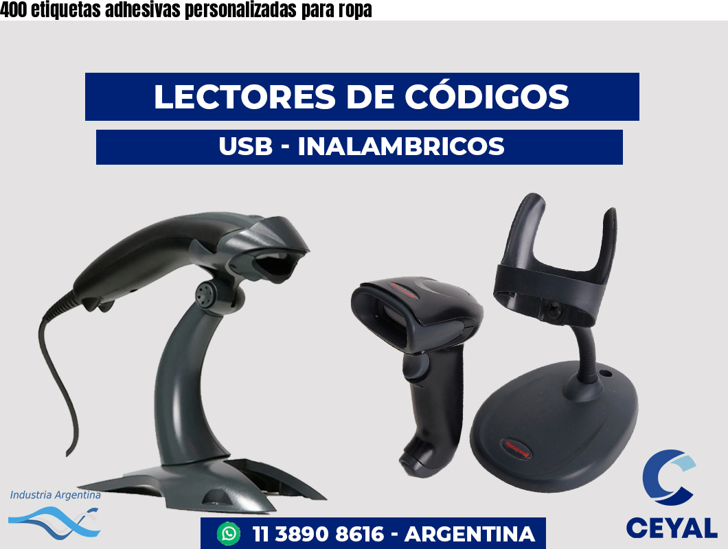 400 etiquetas adhesivas personalizadas para ropa