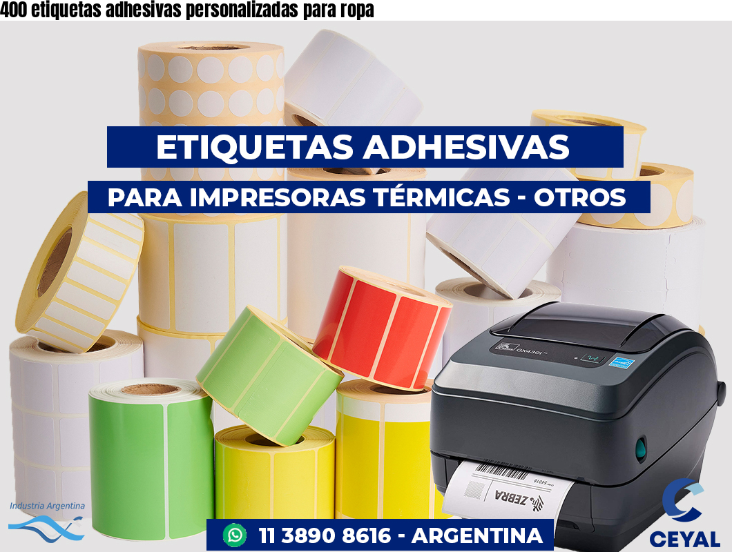 400 etiquetas adhesivas personalizadas para ropa