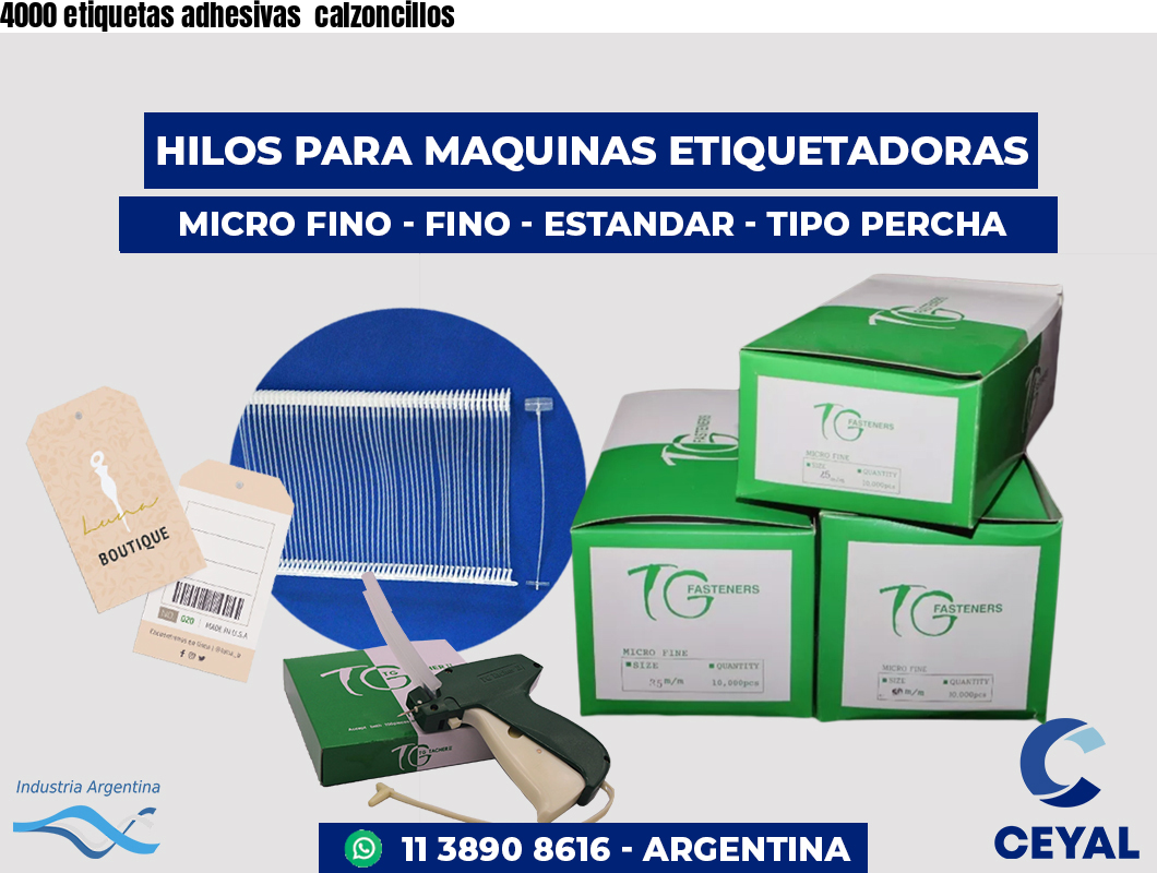 4000 etiquetas adhesivas  calzoncillos