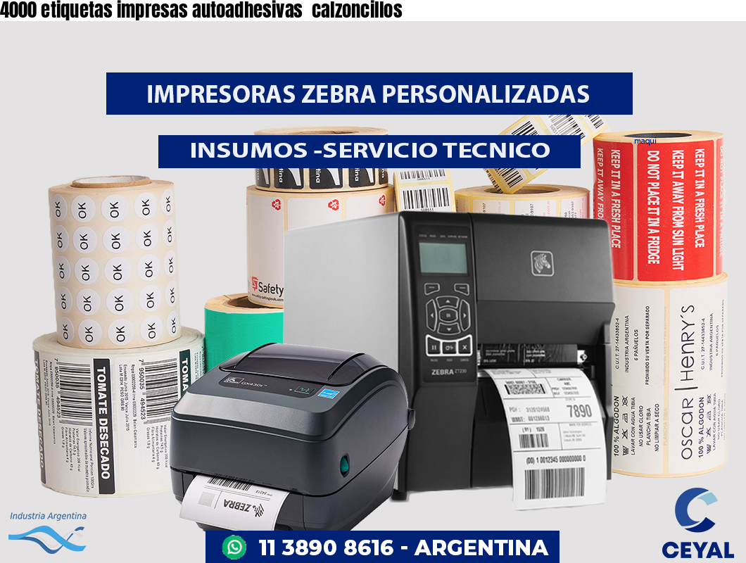 4000 etiquetas impresas autoadhesivas  calzoncillos