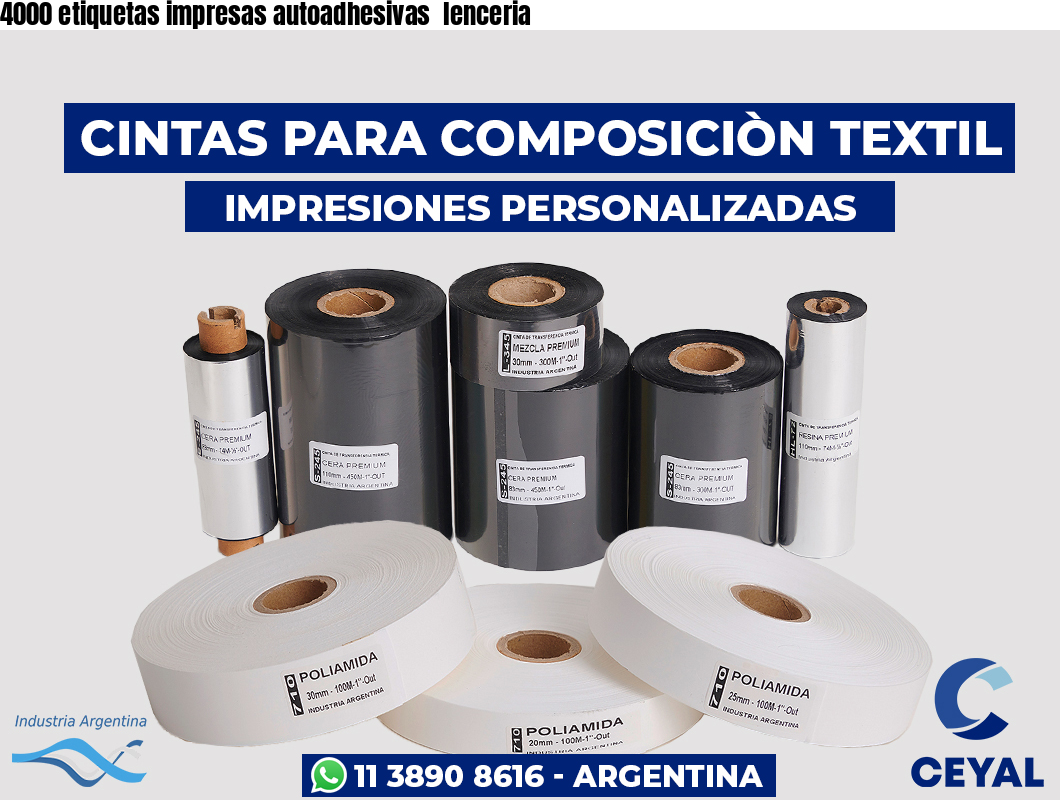 4000 etiquetas impresas autoadhesivas  lenceria