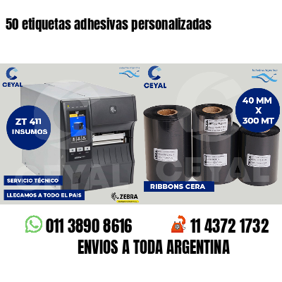 50 etiquetas adhesivas personalizadas