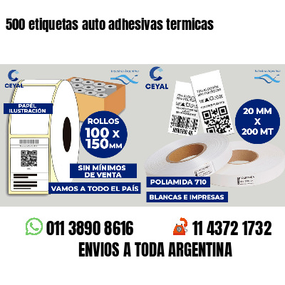 500 etiquetas auto adhesivas termicas