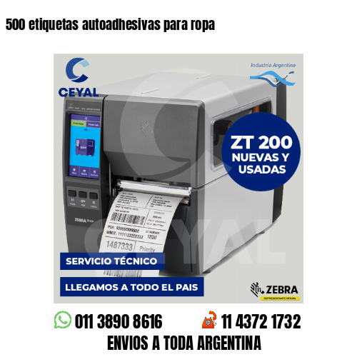 500 etiquetas autoadhesivas para ropa