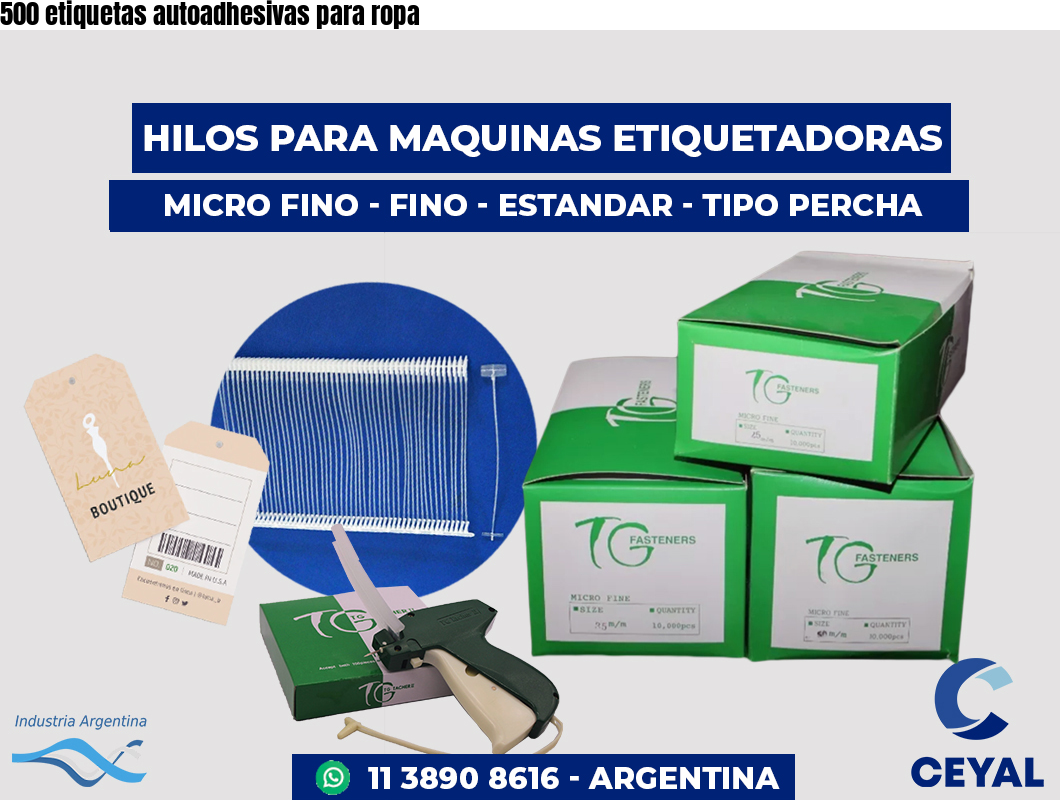 500 etiquetas autoadhesivas para ropa