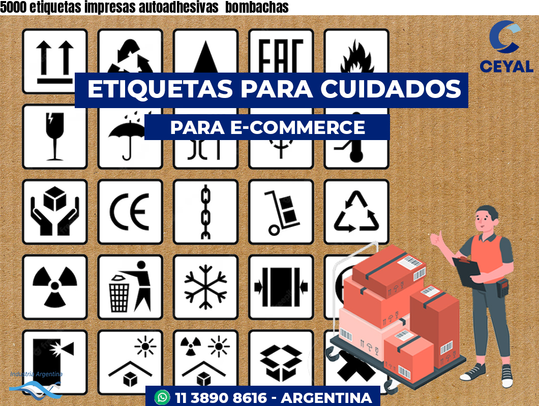 5000 etiquetas impresas autoadhesivas  bombachas