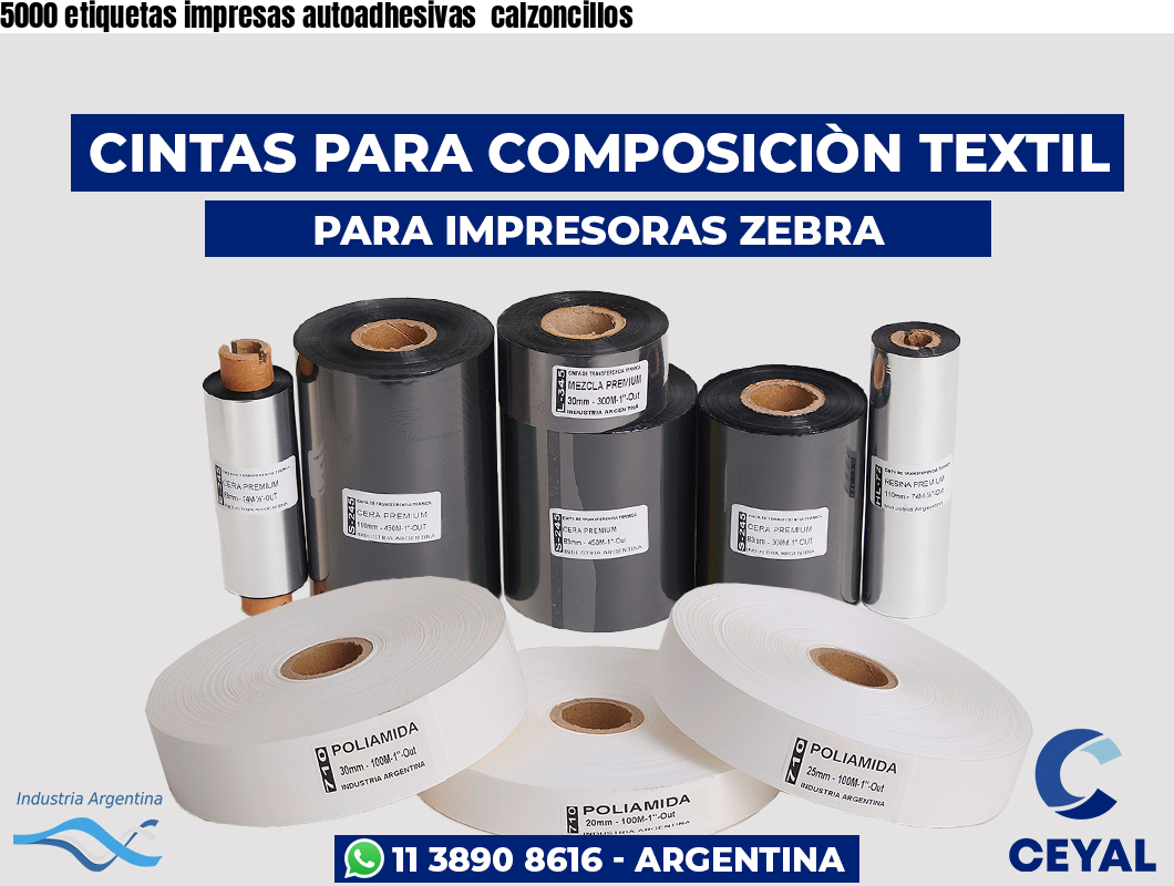 5000 etiquetas impresas autoadhesivas  calzoncillos