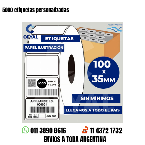 5000 etiquetas personalizadas