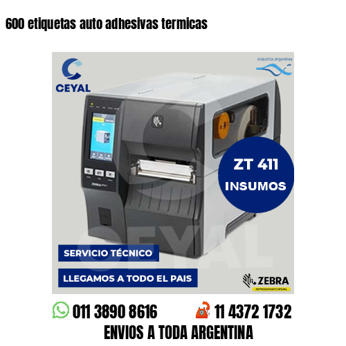 600 etiquetas auto adhesivas termicas